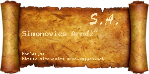 Simonovics Arnó névjegykártya